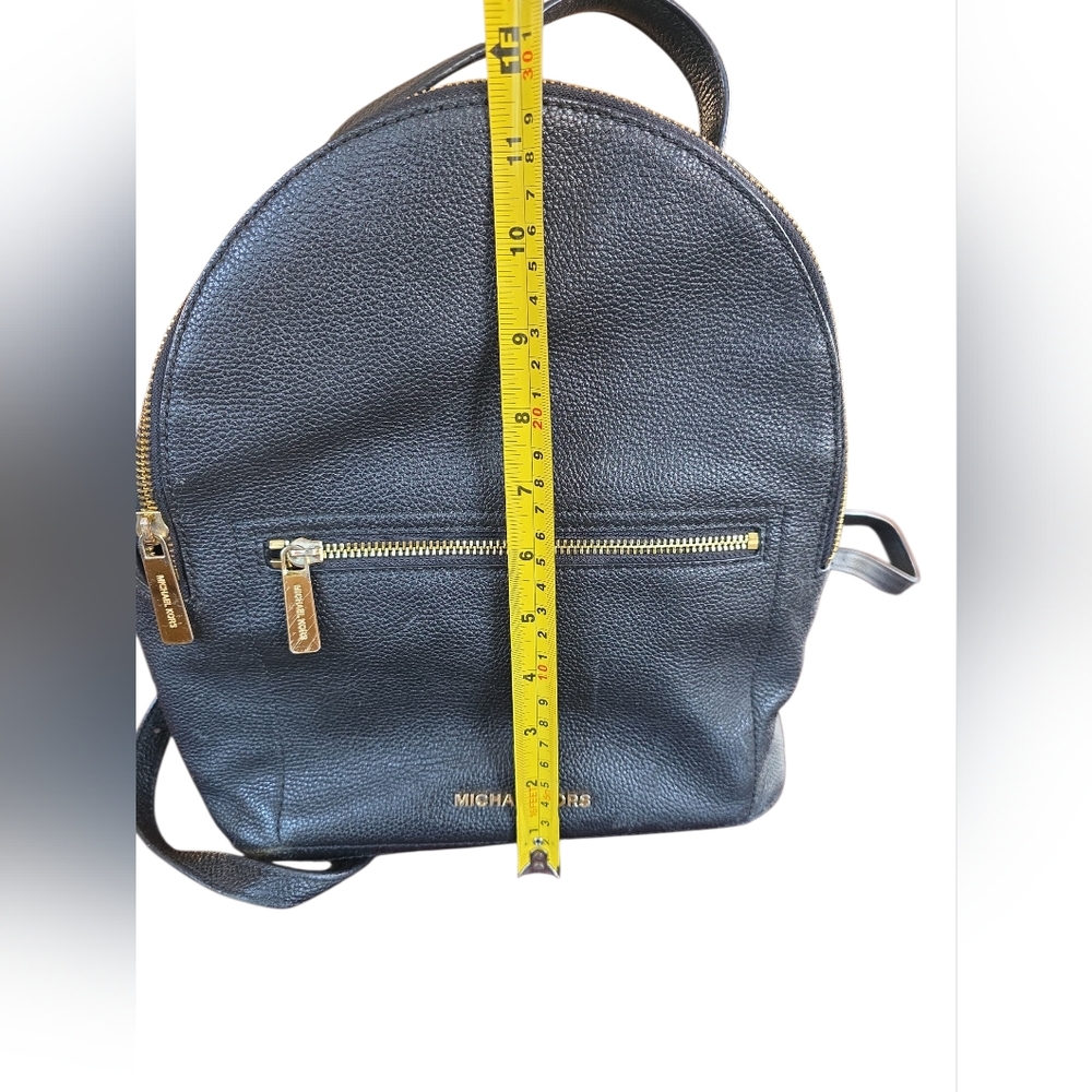 Michael Kors Jessa Black Pebbled Leather Backpack - Picture 7 of 11